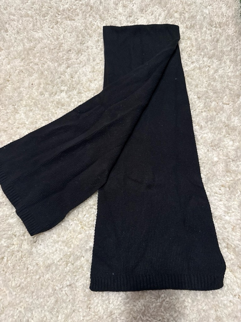 Time and Tru Black Ribbed Knit Cowl Scarf